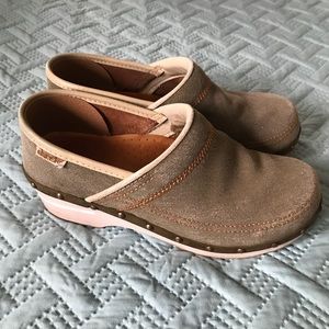 Dansko Distressed Canvas Clogs